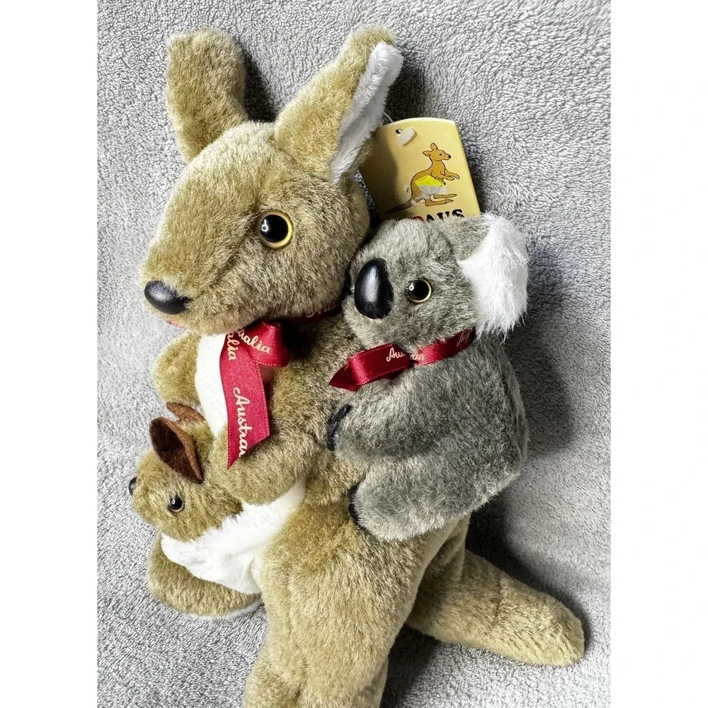I ❤️AUS Australia Kangaroo W/Baby Joey & Koala Bear Plush Stuffed Animal Toy 11